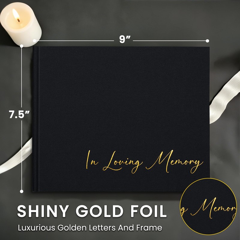 Funeral Guest Book for Memorial Service, in Loving Memory 9x7.5
