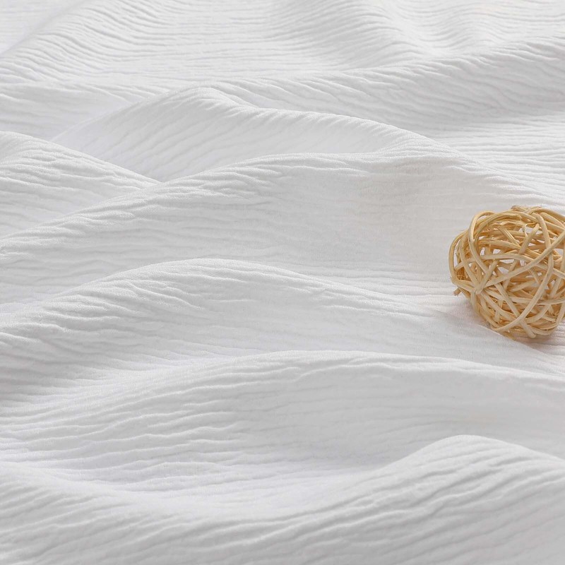 Aiyufeng 3D Textured White Shower Curtain for Bathroom, Fabric Shower