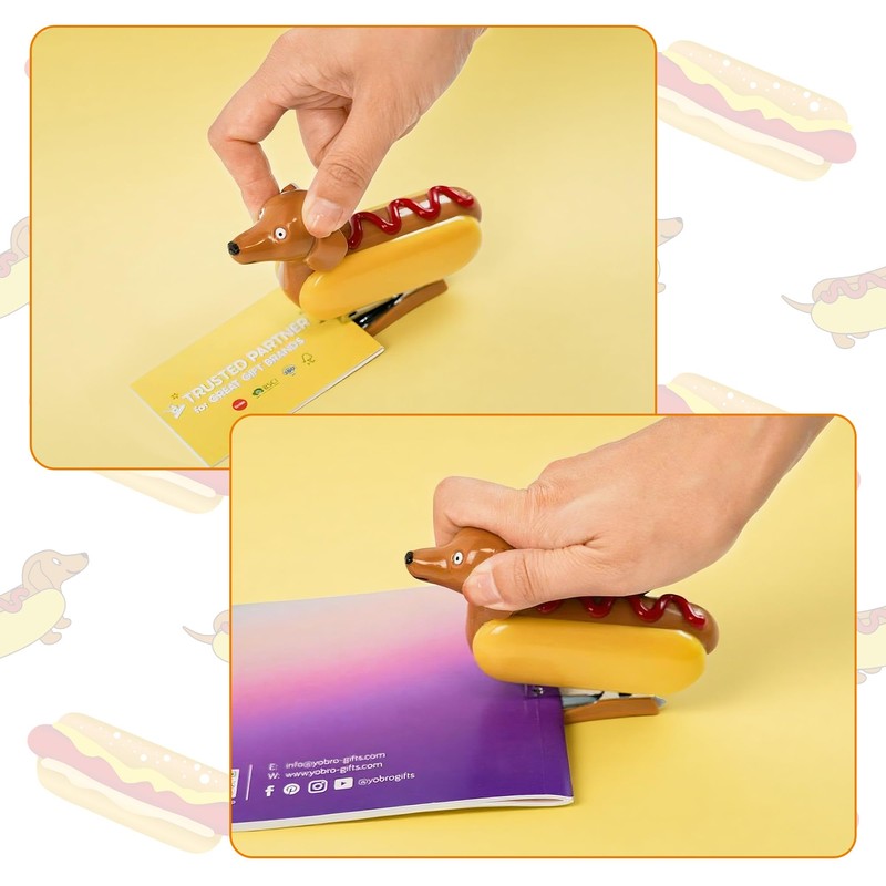 YOBRO Mini Stapler for Kids Students Novelty Hotdog Desktop Stapler
