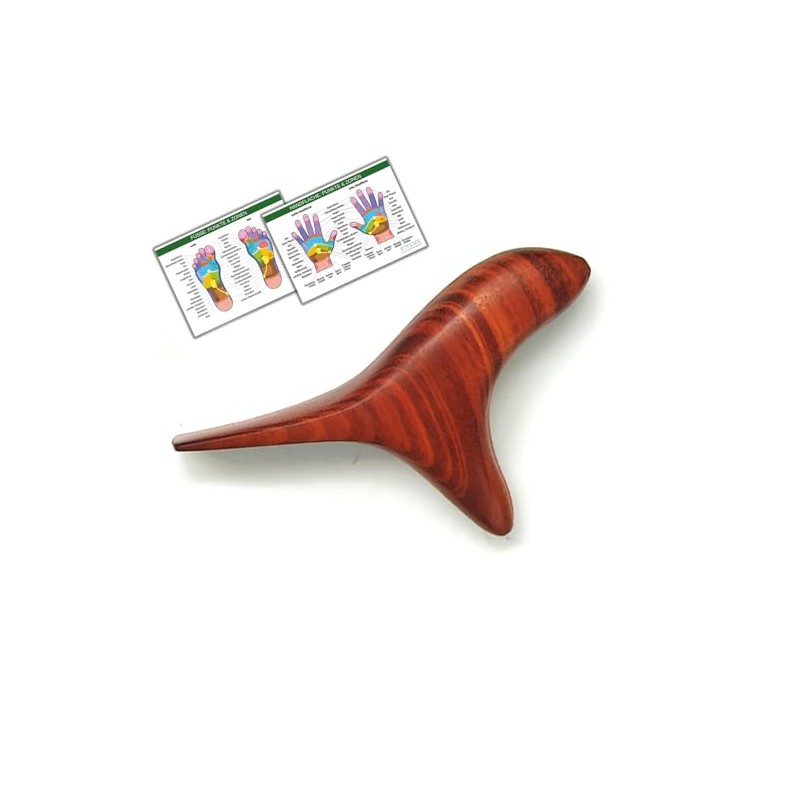 Massage Wood Three-Pointed Bird Birdy as Massage Aid with 2