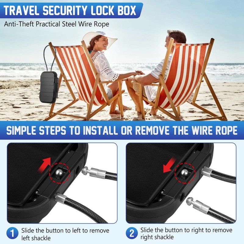 TNIIFXC Portable Travel Safe Lock Box 4-Digit Combination Mini Safe