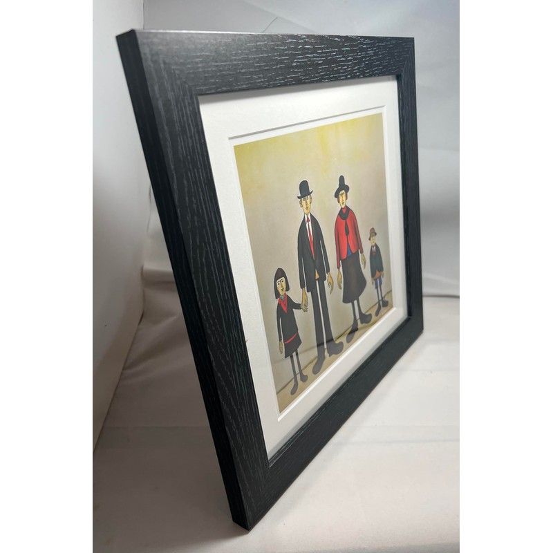 Greetingles Lowry-Style 12"/31cm Square Framed Print. Beautiful Black Ash Frame