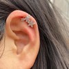 Flower Ear Cuffs for Women Non Piercing Gold/Silver Rhinestone Floral