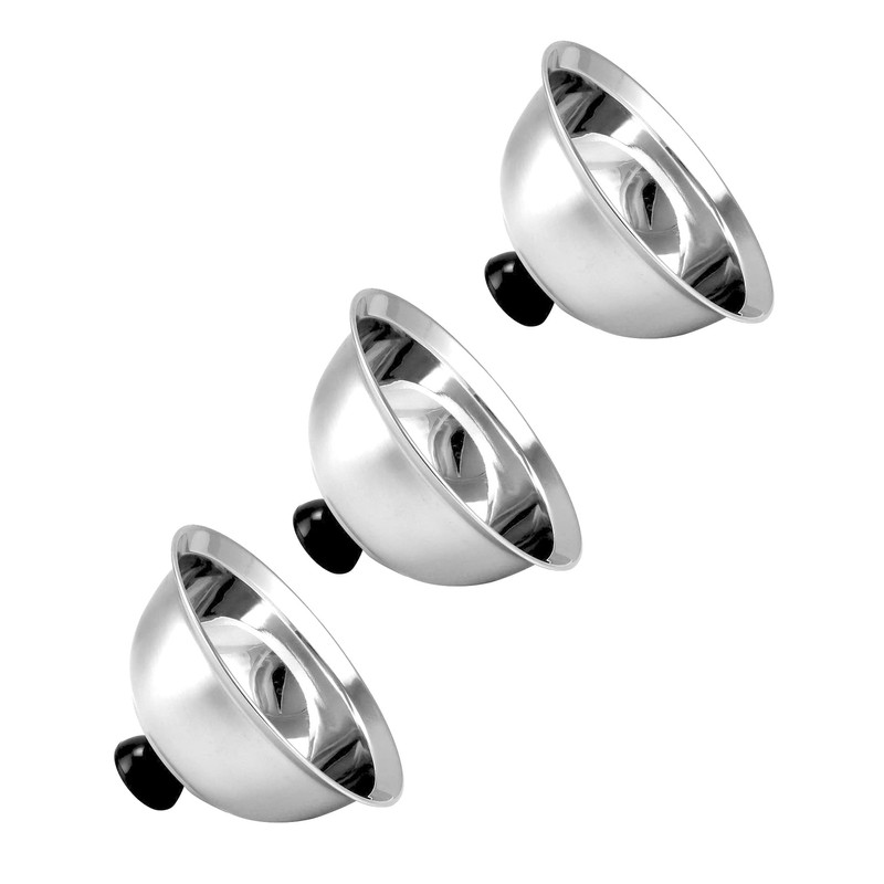 QWORK® Pack of 3 Burger Covers, Melting Dome, Stainless Steel,