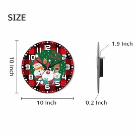 NOMEDOGYIM Mirror Ball Wall Clock 10 inch Round Black White and Gray Silent Non Ticking Wood Wall Clocks Battery Operated Easy to Read Decorative Wall Clock for Bedroom Kitchen Living Room Bathroom