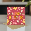 RED OCEAN Floral Easter Card, Cute Easter Card, Happy, Greetings,