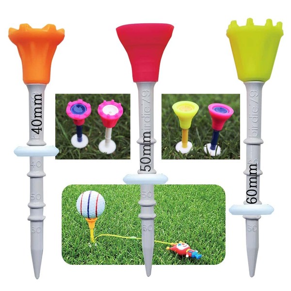 BIRDIE79 Premium Big Head Silicone Golf Tees 3-1/4 - Adjustable