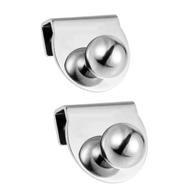 2PCS Glass Door Pull Handles Clamp Clips for Glass Door 5-8mm Showcase Furniture Glass Cabinets Drawer Pull Bathroom Shower Glass Door Knob Handle (Iron)