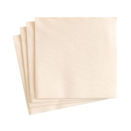 Caspari Paper Linen Solid Cocktail Napkins in Ivory - 15 Per Package, 4 Packs