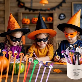 YIHUANYIFA Pack of 36 Halloween Gel ink Pens Black 0.5mm Gel Ink Rollerball Pen for School Home Office Supplies (Halloween 36pcs)