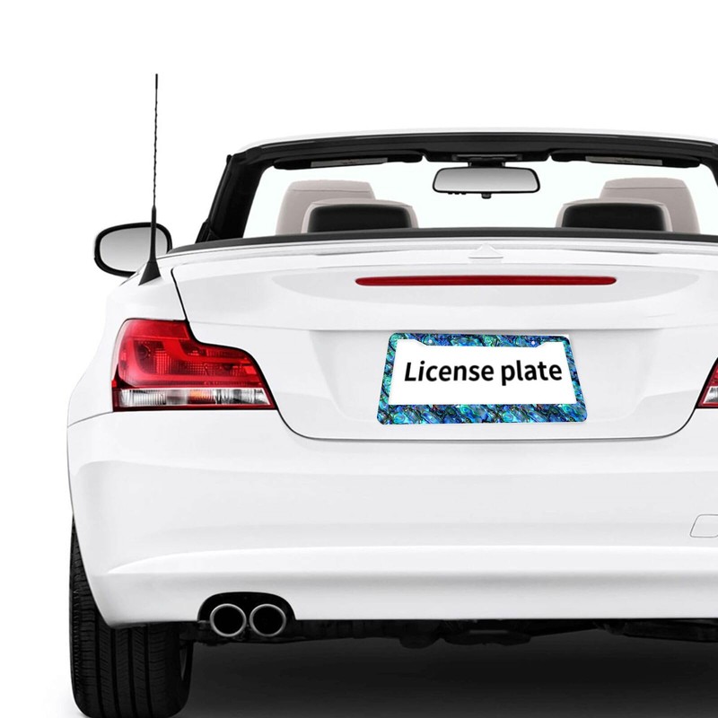 Faux Abalone License Plate Frame Abstract Blue License Plate Frames