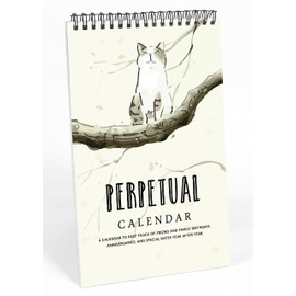 Inkdotpot Cat Perpetual Calendar, Important Dates to Remember- 6x9 Monthly and Daily Wall Hanging Journal for Special Days- Birthdays- Anniversaries Book Birthday Gift Planner Organizer