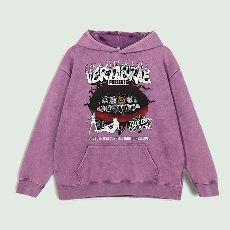Vertebrae Graphic Hoodie 100% Cotton US Warehouse 6 ColorsColor: Brown,