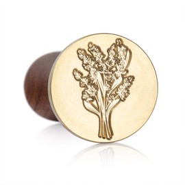 Mceal Wax Seal Stamp, Silver Brass Seal with Wooden Handle, Lavender