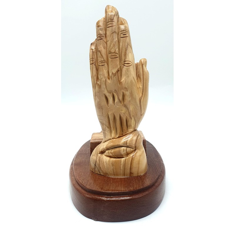 ZULUF Handcrafted Olive Wood Praying Hands Bible Stand – 7.4”