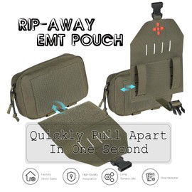 Lonloke Ifak Pouch-Rapid Deployment Tactical MOLLE Trauma Kit Pouches, Quick Release Tear-Off Medical First Aid Kit Organiser with Red Immediate Identify for Emergency Surviva Activities. (RG)