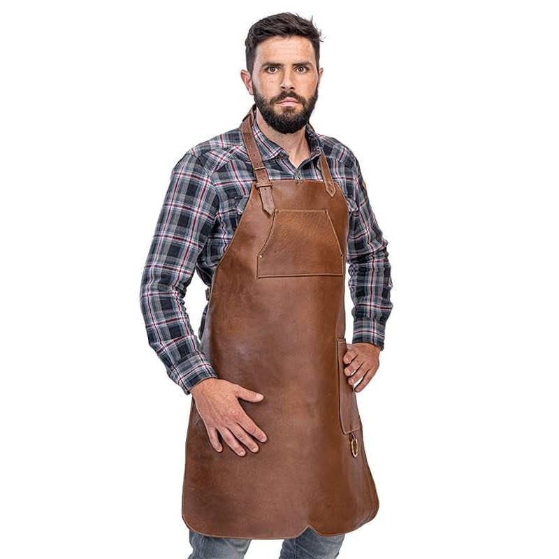 Premium Leather Apron - Full Leather handcrafted BBQ, Working, Barber