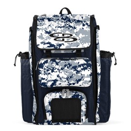 Boombah Catchers Superpack Bat Bag Digital Camo Navy/Gray - 23-1/2" x 13-1/2" x 9-1/2" - Multiple Colors - Holds 4 Bats - Backpack Version (no Wheels)