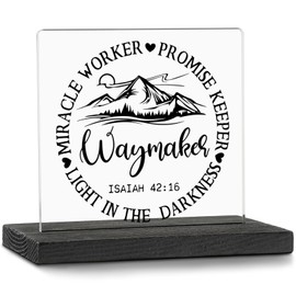 Christian Religious Bible Verse Desk Décor Sign, Christian Encouragement Inspirational Gifts For Women, Men, Her, Mom, Sister, Coworker, Friends, Acrylic Decorative Signs (WDSS15)