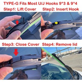 S SIZVER Windshield Wipers Wiper 2 Blades Set -24"+19" Type-G Replacement Wiper Single Blades for Original Equipment U/J Hooks