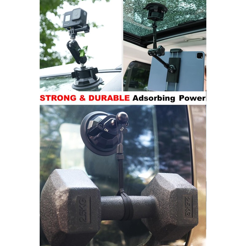 Rigdance Heavy Duty 20mm Ball Mount Suction Cup, Windshield Suction