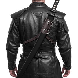 Leather Shoulder Frog Belt Adjustable Sword Sheath for Hero Cosplay Anime Costume Medieval Renaissance Warrior Costume
