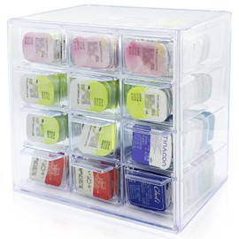 siawadeky Contacts Storage Case, Transparent, Drawer Type, Color Control Case, Large Capacity, Partitions, Contact Lens Case, Waterproof, Dustproof, Jewelry, Cosmetics, Anime Goods, Small Items,