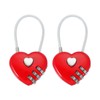 MECCANIXITY Heart Padlock, 3 Digit Combination Lock Heart Shape Mini