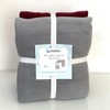 Solid Fleece No Sew Throw Kit - Gray/Maroon (50x60)