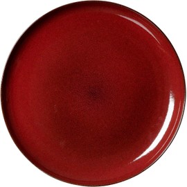 Ritzenhoff & Breker Gambia Dinner Plate, 28 cm, Round Plate with Brown Rim, Scandinavian Design with Reactive Glaze, Stoneware, Red