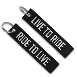LIVE TO RIDE RIDE TO LIVE Danger Race Sport Racing Motorcycle Motorbike Biking Biker Ride Riding Car Dirtbike Motor Vehicle Motorcycling Club Keychain Key Tag Chain Fob Ring, Mixed, 5.1 x 1.2 inches