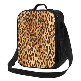 Gaakvrr Leopard Print Lunch Bag for Boys, Insulated Lunchboxg for Adult Teens Girls, Reusable Portable Lunch Box for Kids Leopard Print Gifts