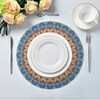 Qilmy Mandala Round Placemats Non-Slip Washable Polyester Table Mats Set