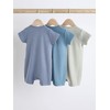NEXT 3 Pack Baby Romper with 2 Way Zip, blue
