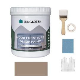 Jungarian Furniture Paint Kit 5oz with Tools - Water-based & Low Odor All-in-One No Sanding - Matte Finish Indoor Outdoor Wood Paint for Cabinets, Doors, Tables and Dressers, Sawdust