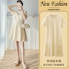 Maternity Summer Short-Sleeved Cotton Dress A46 Short L / Apricot 3ea
