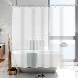 YISURE Frosted Shower Curtain Liner with Magnets, PEVA Shower Curtain Waterproof Mold Resistant with Free Plastic Hooks for Bathroom, Width 72 x Height 72 Inches