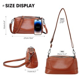 HUA ANGEL Womens Cross Body Bag with Multi Compartments Soft Leather Anti Theft Side Bags Crossbody for Women Small Messenger Bag - Adjustable Shoulder Strap Satchel Bag Travel Shopping