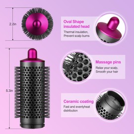 SWAZVAC Round Volumizing Brush Attachment for Airwrap, Oval Shape, Rose
