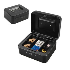 SIAWADEKY B6 Size Double Layer Piggy Bank Handbag Safe Password Lock Waterproof Anti-Theft Storage Box Metal Mini Safe Valuables Storage Accessory Box Office Home