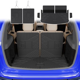 Rongtaod Cargo Mat Compatible with 2021-2026 Jeep Grand Cherokee L 6&7-Seater Cargo Liner Trunk Mat Trunk Liner Back Seat Cover All Weather Grand Cherokee L Accessories (Trunk Mat+Backrest Mats)