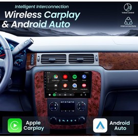 4Core+64GB Car Stereo Radio for Chevy Silverado Tahoe Suburban GMC Yukon Sierra 2007-2013: 9" 1280*800 Touchscreen Replacement Wireless Carplay Android Auto 5GWiFi Bluetooth5.0 Free camera SWC GPS FM