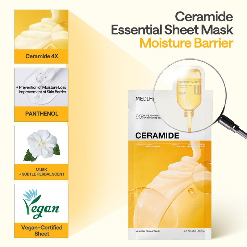 Mediheal Ceramide Essential Sheet Mask Moisture Barrier 10 pcs. 90%