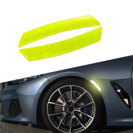 Lyxheth 2PCS Car Reflective Trim Side Marker Stickers, Side Reflectors for Car, Anti-Collision Automatic Bumper Fender Stickers, Auto Exterior Accessories Reflector Guard Fit Cars (Green, 2PCS)