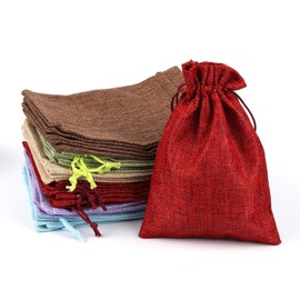 Pack of 30 Jute Bags for Advent Calendar, Christmas, Wedding DIY, Gift Jute Bag, Fabric Bag Cotton with Drawstring, Natural Bag Gift Bag Sack.