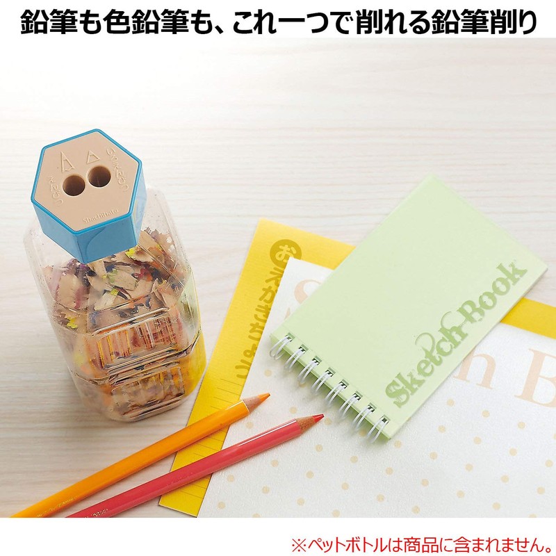 シャチハタ 鉛筆けずり ケズリキャップ ツイン ペットボトル取付型 ZKC-W1/H ブルー