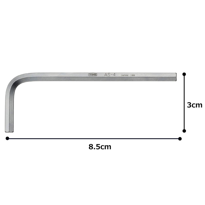 TONE AS-04 Hexagonal Bar L-Shaped Wrench 2 Side Width 0.1
