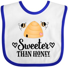 inktastic Honey Bee Girls Cute Baby Bib White and Royal 2f0e7