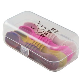 PAPU BABY Set de 4 Cucharas Chicas 100% de Silicón para Bebés. Inicio Alimentación Complementaria. Apoyo en la Dentición. (Niña)