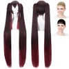 CaseEden WIG5594 Cosplay Wig, Full Wig, Heat Resistant, Long Twin-Tail